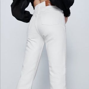 White Zara Kick Crop Jeans